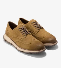 Cole Haan Dress Shoes|Oxfords*Men's 4.ZER&Oslash;GRAND Wingtip Winter Oxfords DesertOlive-OxfordTan-Lava