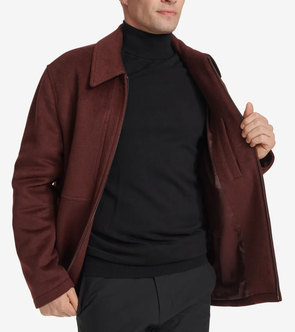 Cole Haan Wool Coats|Outerwear*Men's Zip-Front Blouson Jacket Wine