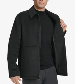 Cole Haan Wool Coats|Outerwear*Men's Zip-Front Blouson Jacket HeatherCharcoal