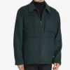 Cole Haan Wool Coats|Outerwear*Men's Zip-Front Blouson Jacket DarkGreen