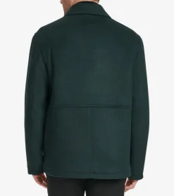Cole Haan Wool Coats|Outerwear*Men's Zip-Front Blouson Jacket DarkGreen