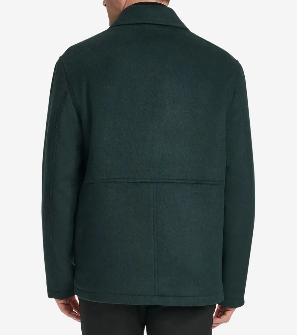 Cole Haan Wool Coats|Outerwear*Men's Zip-Front Blouson Jacket DarkGreen