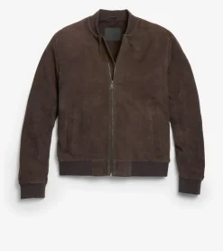 Cole Haan Bomber Jackets|Leather & Suede Jackets*Men's Zip-up Suede Jacket DarkChocolate