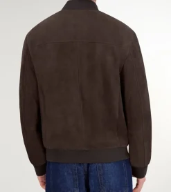 Cole Haan Bomber Jackets|Leather & Suede Jackets*Men's Zip-up Suede Jacket DarkChocolate