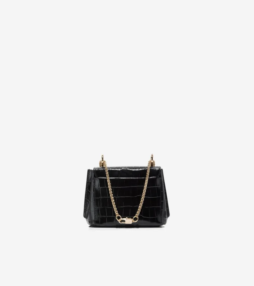 Cole Haan Crossbody Bags*Mini Convertible Chain Bag BlackCrocPrint