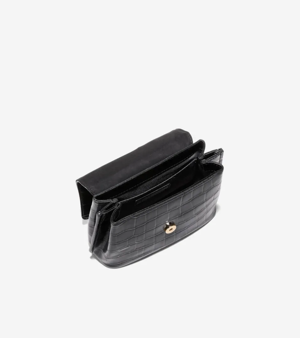 Cole Haan Crossbody Bags*Mini Convertible Chain Bag BlackCrocPrint