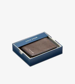 Cole Haan Wallets*Trifold Colored Edge Brown-Navy