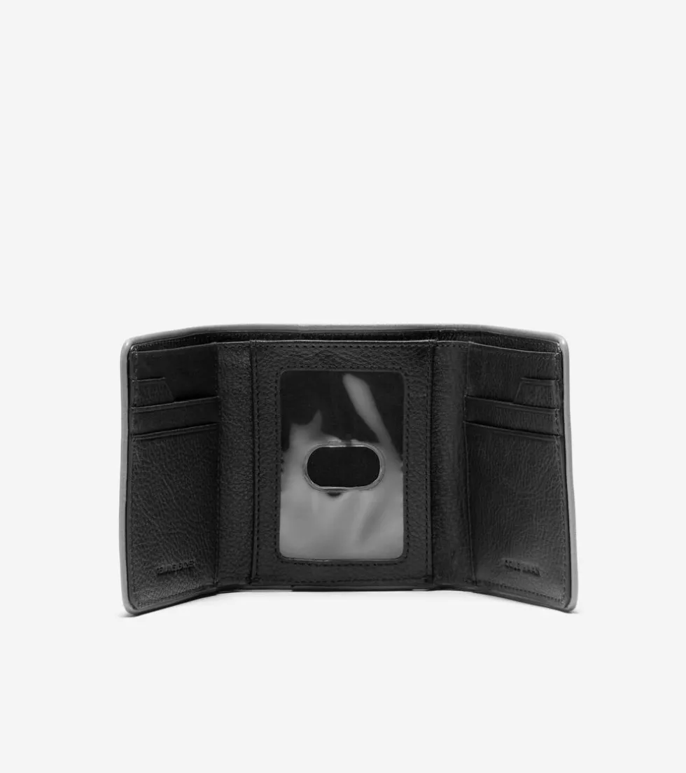 Cole Haan Wallets*Trifold Colored Edge Black-Grey
