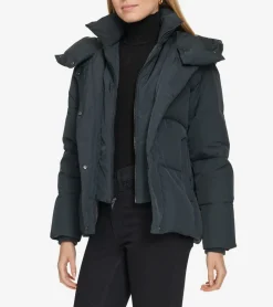 Cole Haan Puffer Jackets|Outerwear*Twill Down Jacket With High Low Hem Black