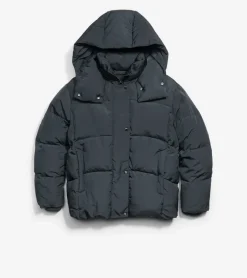 Cole Haan Puffer Jackets|Outerwear*Twill Down Jacket With High Low Hem Black