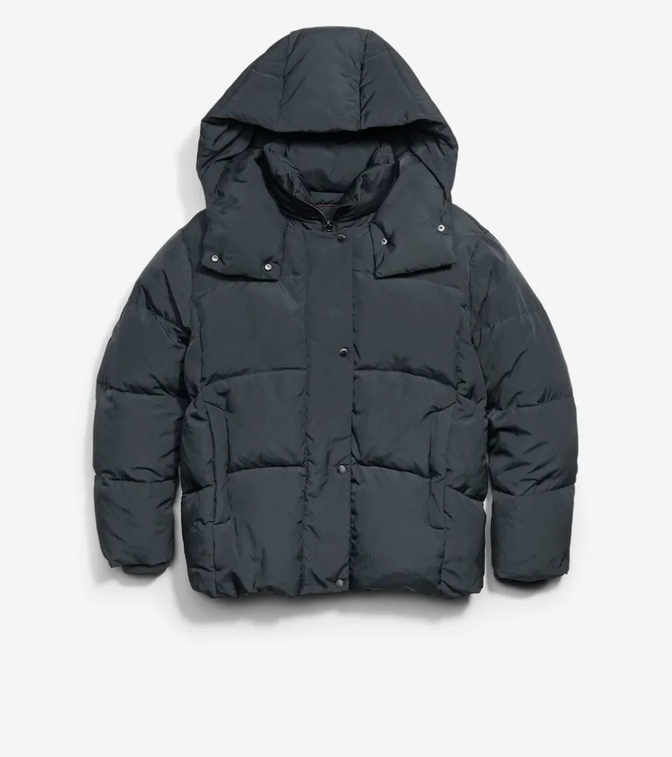 Cole Haan Puffer Jackets|Outerwear*Twill Down Jacket With High Low Hem Black
