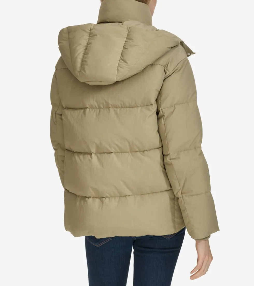 Cole Haan Puffer Jackets|Outerwear*Twill Down Jacket With High Low Hem Sage