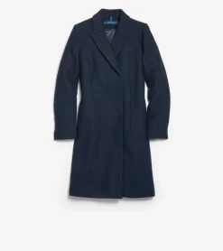 Cole Haan Wool Coats|Peacoats & Blazers*Women's Asymmetrical Peak Lapel Coat Navy