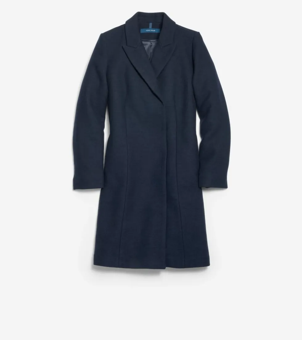 Cole Haan Wool Coats|Peacoats & Blazers*Women's Asymmetrical Peak Lapel Coat Navy