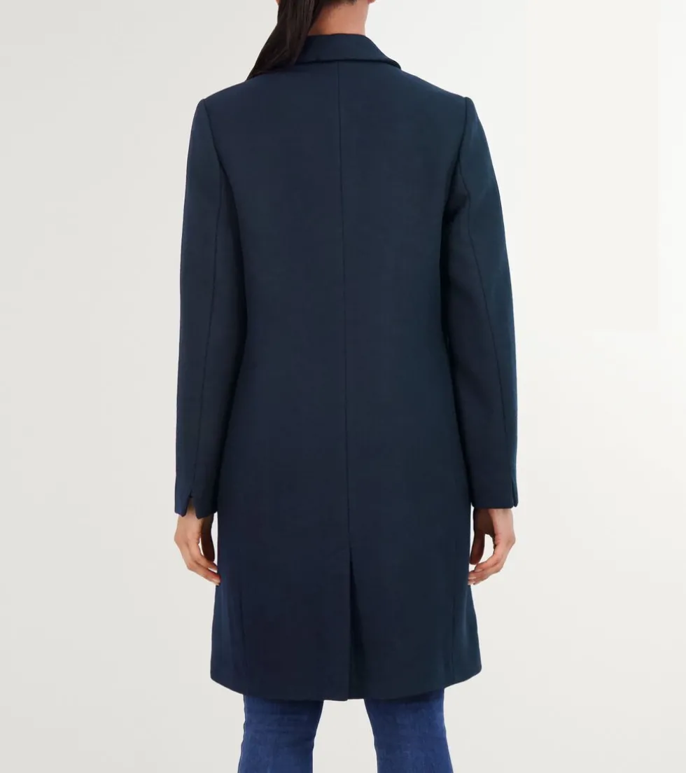 Cole Haan Wool Coats|Peacoats & Blazers*Women's Asymmetrical Peak Lapel Coat Navy