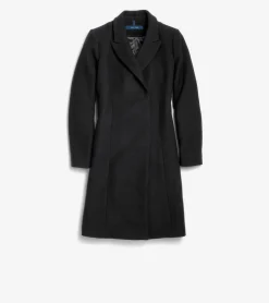 Cole Haan Wool Coats|Peacoats & Blazers*Women's Asymmetrical Peak Lapel Coat Black