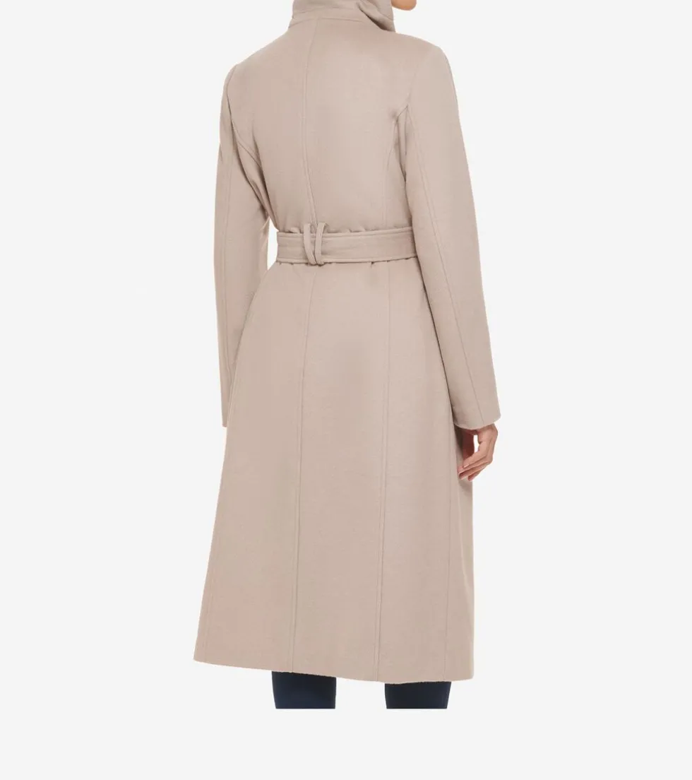 Cole Haan Wool Coats|Trench Coats*Women's Belted Long Coat Stone