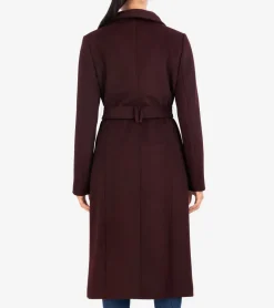 Cole Haan Wool Coats|Trench Coats*Women's Belted Long Coat Bordeaux