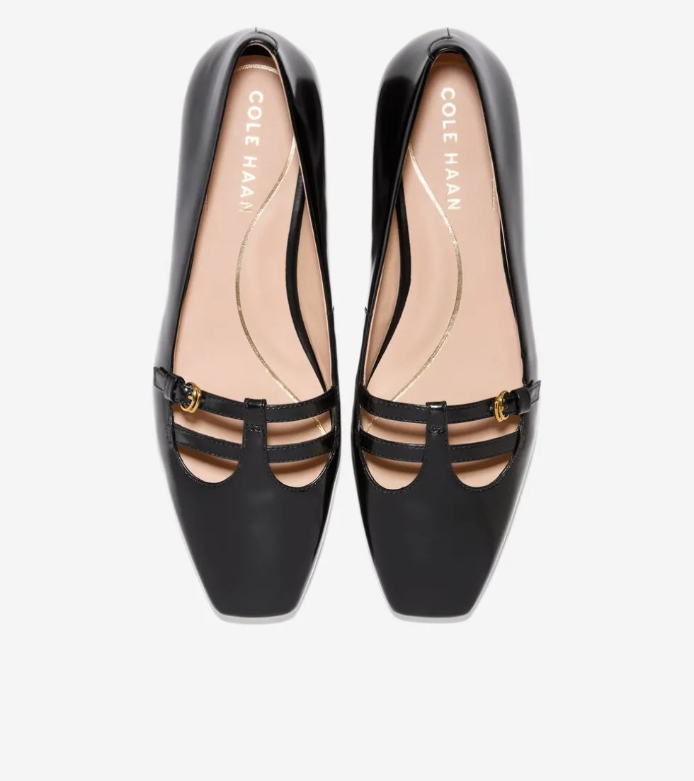 Cole Haan Dress Shoes|Flats & Ballets*Women's Brigid T-Strap Ballet Flats Black