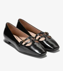 Cole Haan Dress Shoes|Flats & Ballets*Women's Brigid T-Strap Ballet Flats Black
