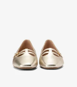 Cole Haan Dress Shoes|Flats & Ballets*Women's Brigid T-Strap Ballet Flats SoftGold