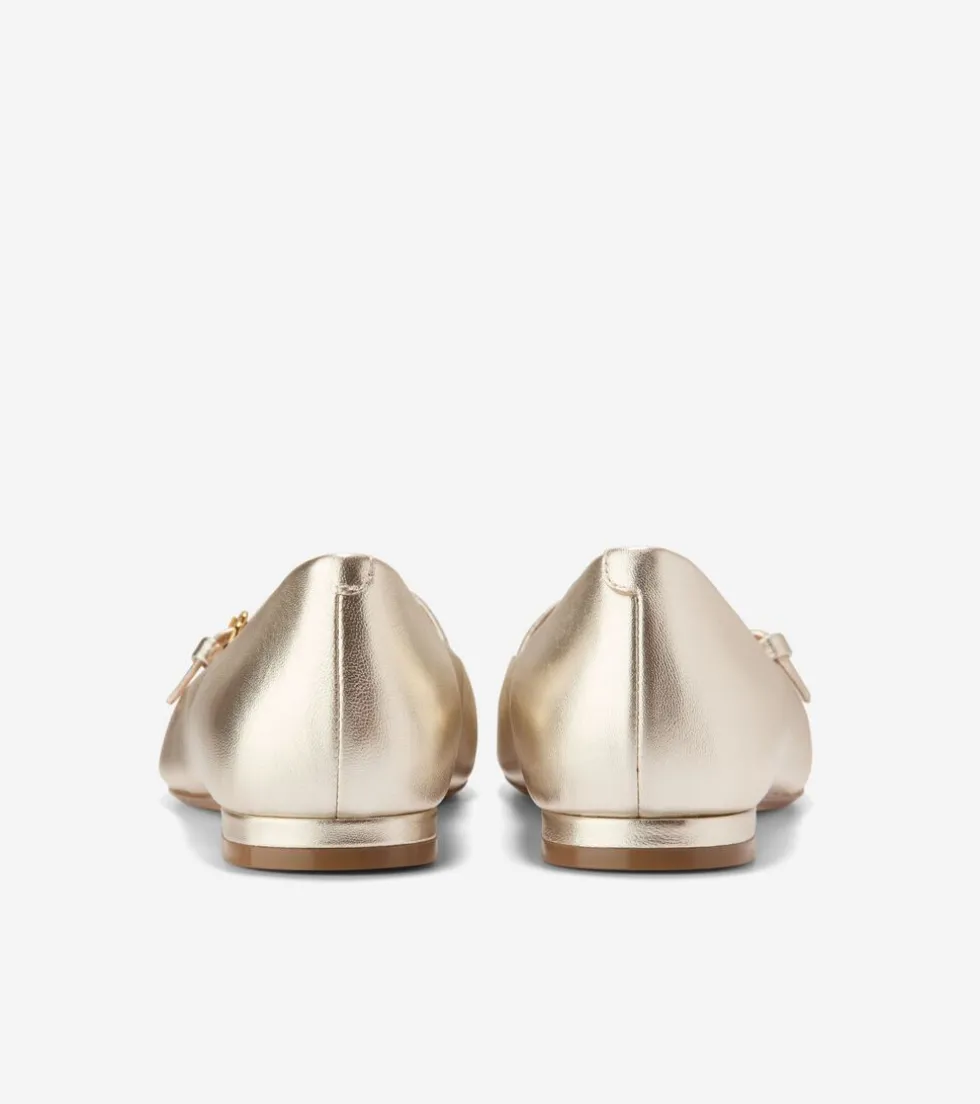 Cole Haan Dress Shoes|Flats & Ballets*Women's Brigid T-Strap Ballet Flats SoftGold