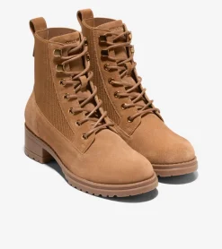 Cole Haan Boots*Women's Camea Waterproof Combat Boots II GoldenToffee