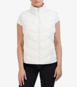 Cole Haan Vests|Outerwear*Women's Chevron Quilted Vest Ivory