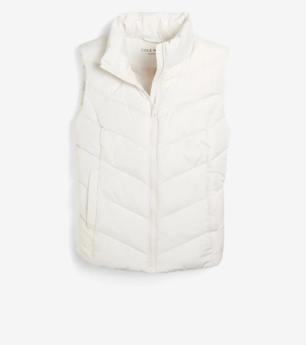 Cole Haan Vests|Outerwear*Women's Chevron Quilted Vest Ivory