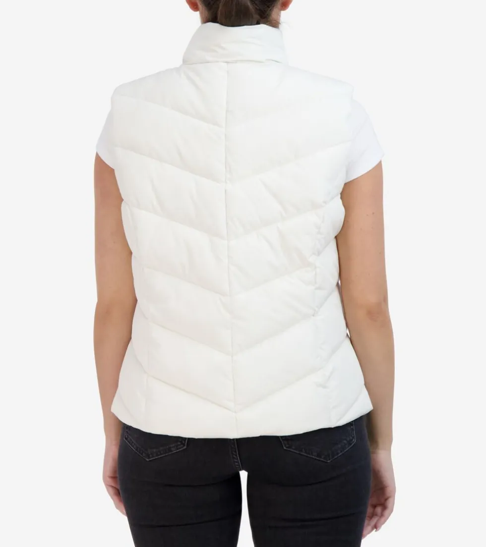 Cole Haan Vests|Outerwear*Women's Chevron Quilted Vest Ivory