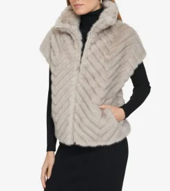 Cole Haan Vests|Outerwear*Women's Faux Fur Vest Grey