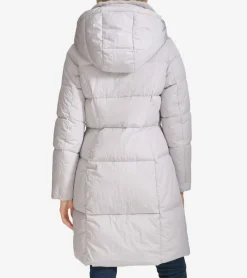 Cole Haan Puffer Jackets|Outerwear*Women's Faux-Fur Collar Puffer Coat Grey