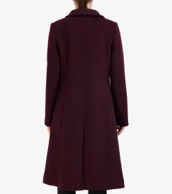 Cole Haan Wool Coats|Trench Coats*Women's Flared Dress Coat Bordeuax