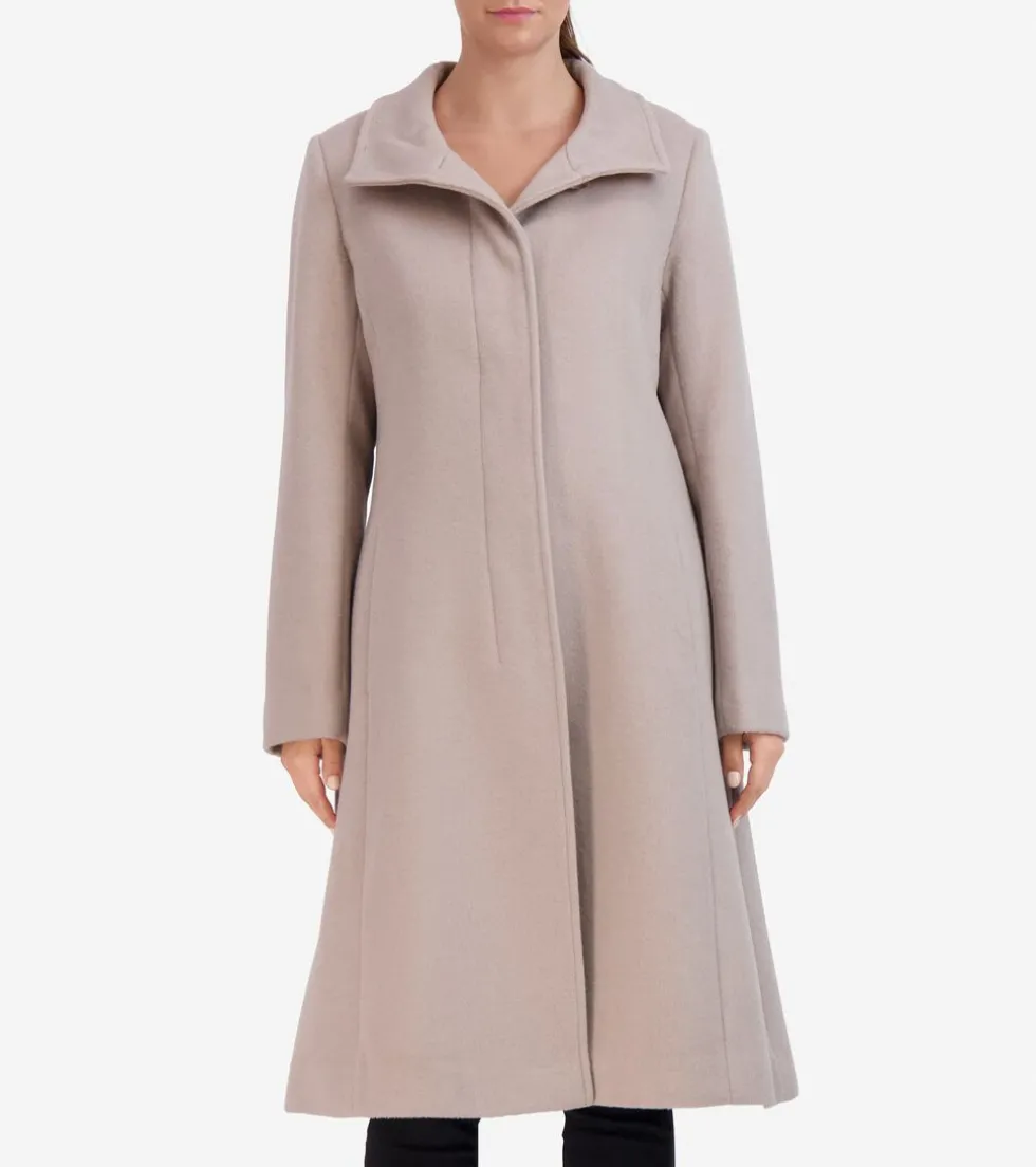 Cole Haan Wool Coats|Trench Coats*Women's Flared Dress Coat Stone