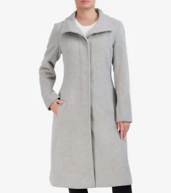 Cole Haan Wool Coats|Trench Coats*Women's Flared Dress Coat LightGrey