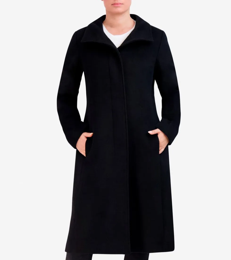 Cole Haan Wool Coats|Trench Coats*Women's Flared Dress Coat Black
