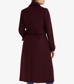 Cole Haan Wool Coats|Trench Coats*Women's Flared Trench Coat Bordeaux
