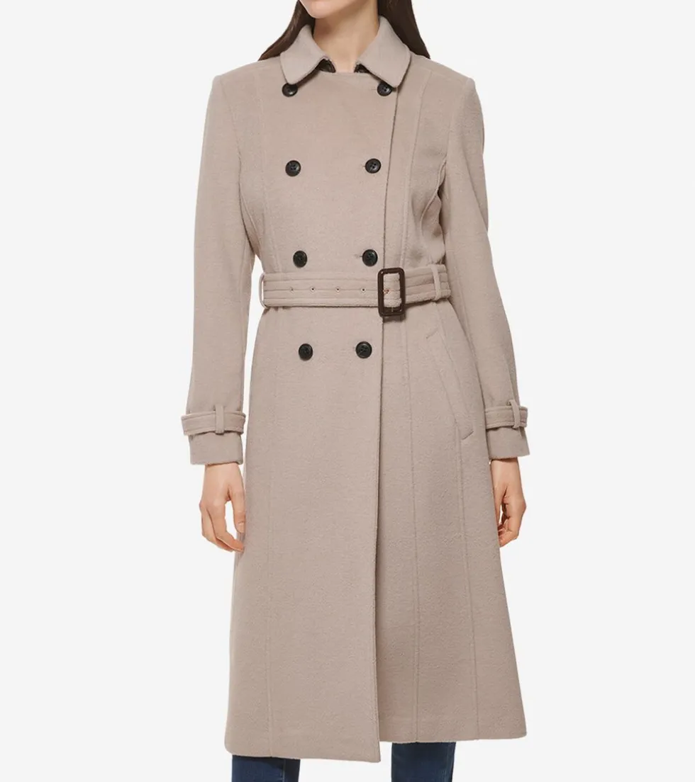 Cole Haan Wool Coats|Trench Coats*Women's Flared Trench Coat Stone