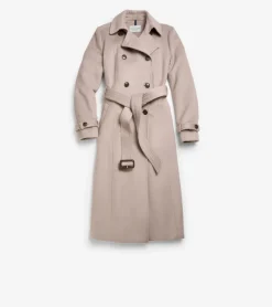 Cole Haan Wool Coats|Trench Coats*Women's Flared Trench Coat Stone