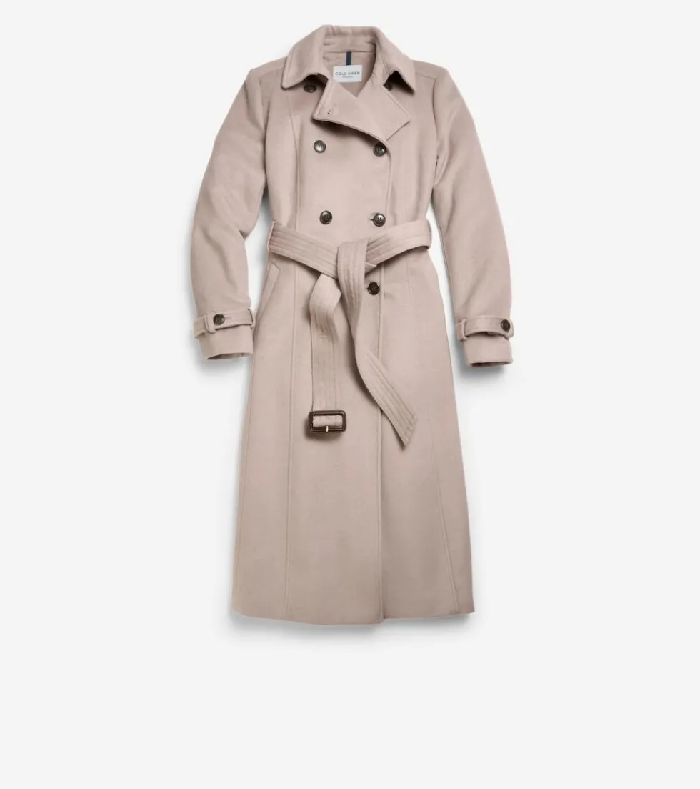 Cole Haan Wool Coats|Trench Coats*Women's Flared Trench Coat Stone