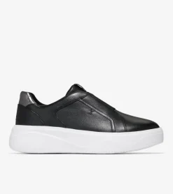 Cole Haan Sneakers*Women's GrandPr&oslash; Demi Slip-On Sneakers Black-DarkSilver-OpticWhite