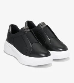 Cole Haan Sneakers*Women's GrandPrø Demi Slip-On Sneakers Black-DarkSilver-OpticWhite