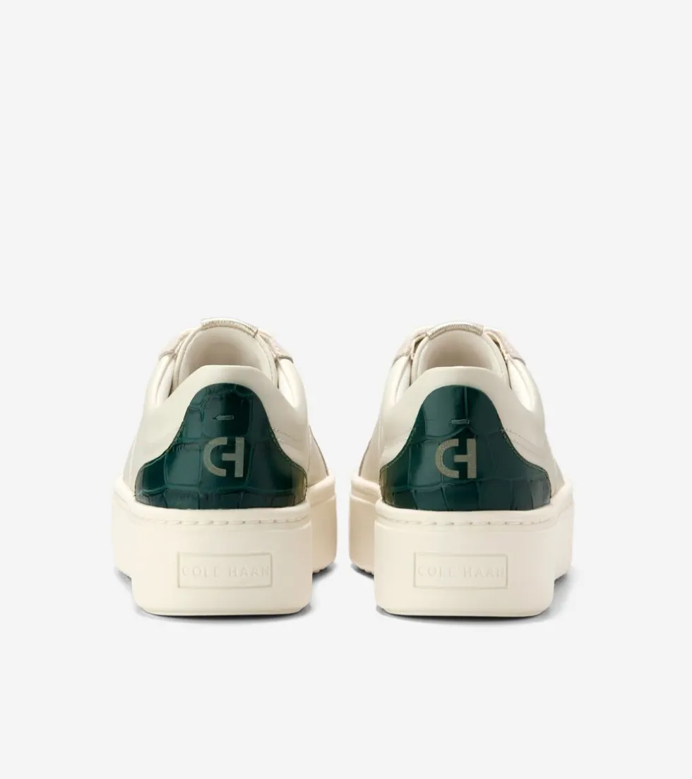 Cole Haan Sneakers*Women's GrandPrø Max Platform Sneakers Ivory-Oat-PineCrocPrint