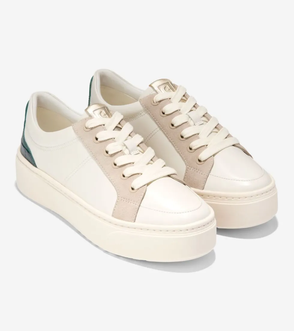 Cole Haan Sneakers*Women's GrandPrø Max Platform Sneakers Ivory-Oat-PineCrocPrint