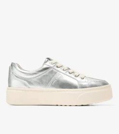 Cole Haan Sneakers*Women's GrandPr&oslash; Max Platform Sneakers SilverMetallic-Ivory