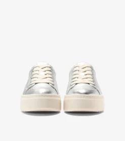 Cole Haan Sneakers*Women's GrandPr&oslash; Max Platform Sneakers SilverMetallic-Ivory