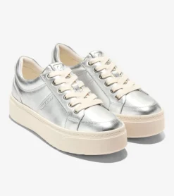 Cole Haan Sneakers*Women's GrandPrø Max Platform Sneakers SilverMetallic-Ivory