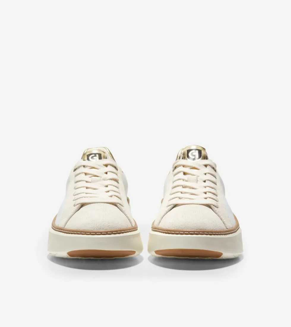 Cole Haan Sneakers*Women's GrandPrø Topspin Sneakers OpticWhite-Gold-LeopardPrint