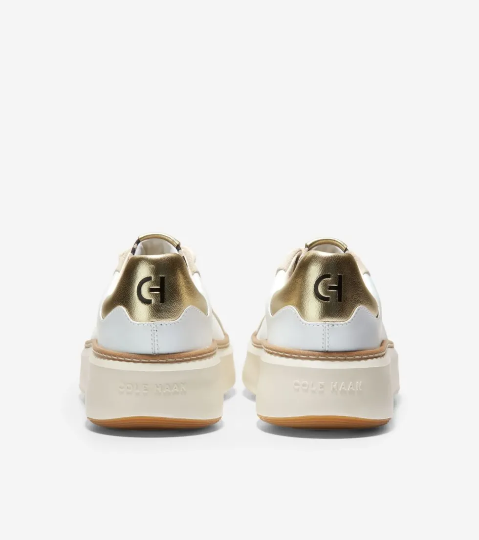 Cole Haan Sneakers*Women's GrandPrø Topspin Sneakers OpticWhite-Gold-LeopardPrint