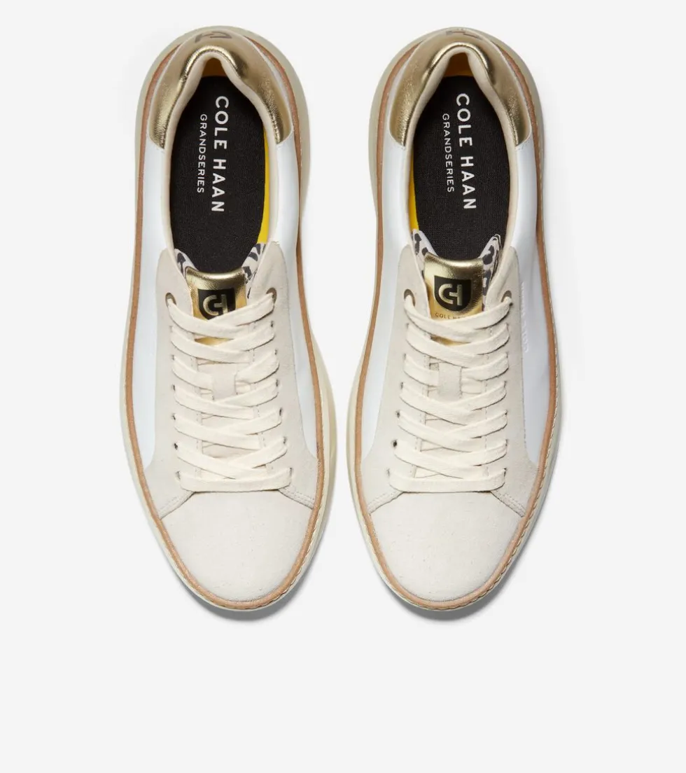 Cole Haan Sneakers*Women's GrandPrø Topspin Sneakers OpticWhite-Gold-LeopardPrint